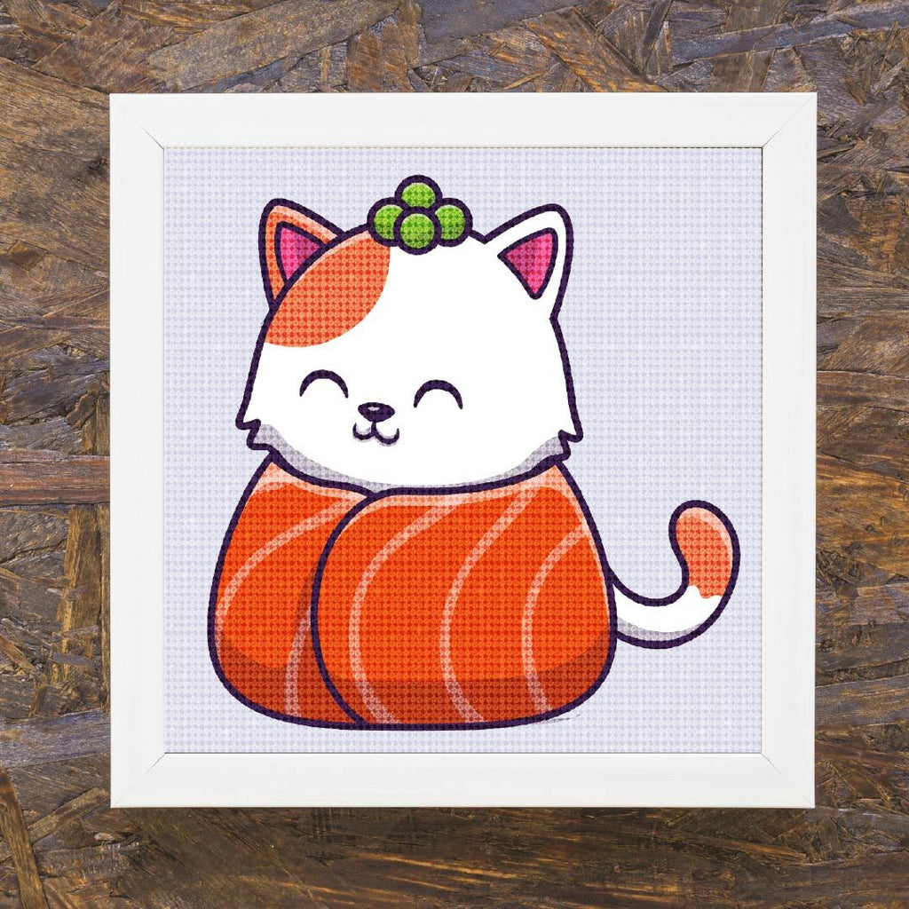 Kit Arte com Diamante - Gato no Sushi