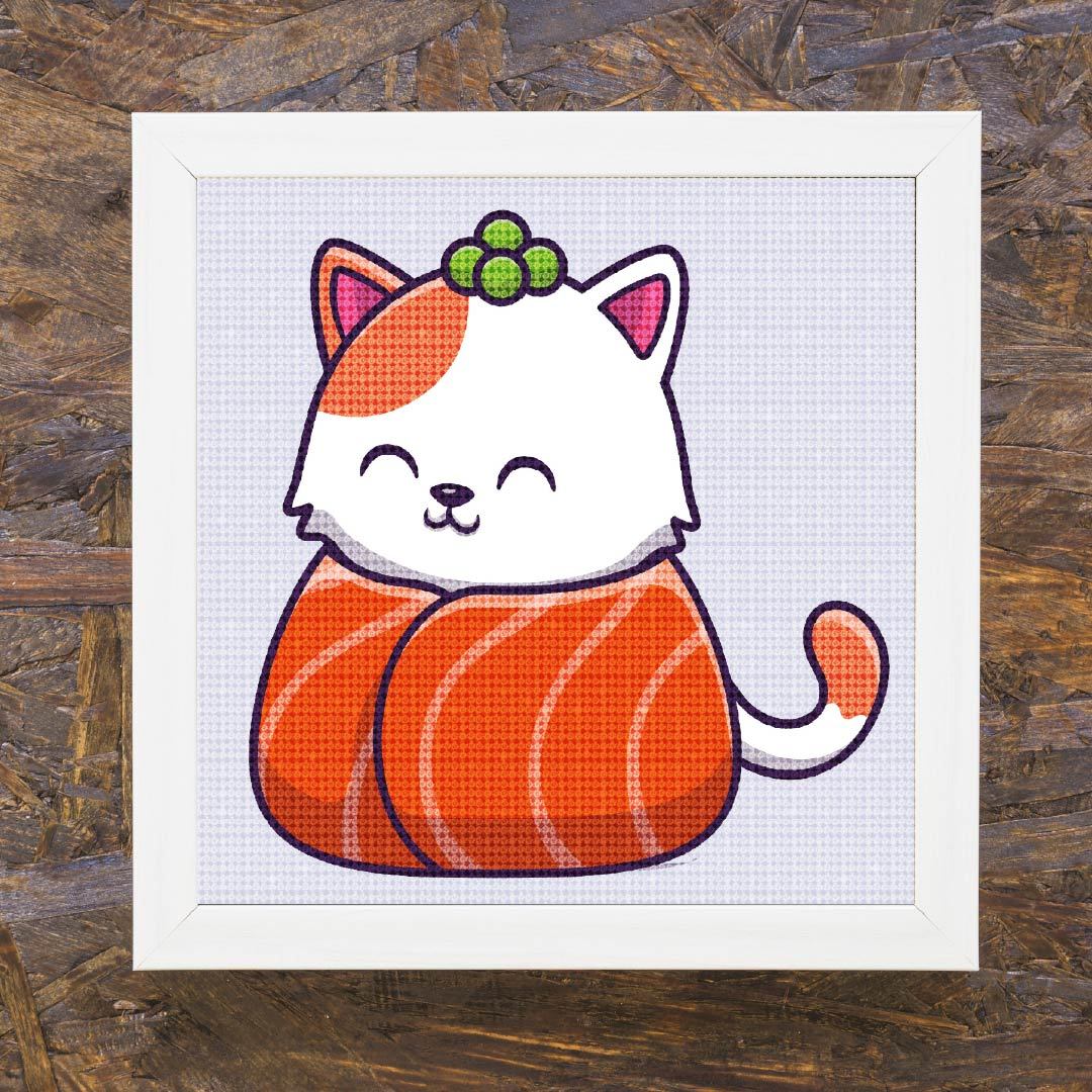 Kit Arte com Diamante - Gato no Sushi