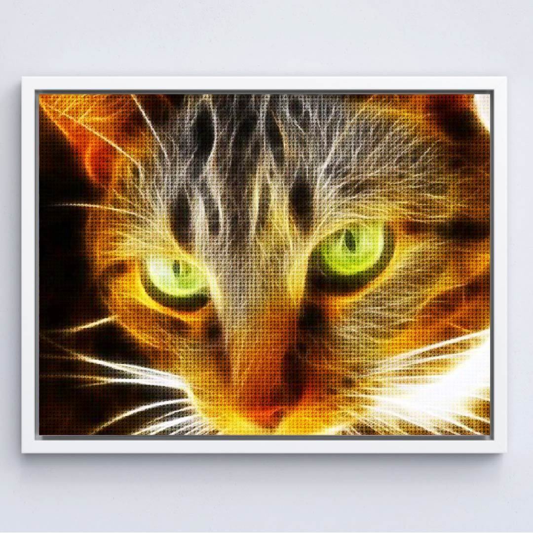 Kit Arte com Diamante - Gato Fractal
