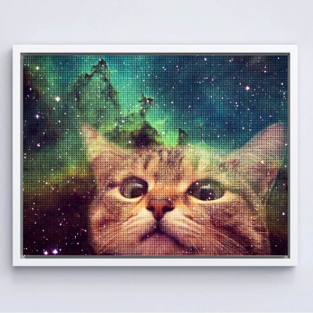 Kit Arte com Diamante - Gato Galáxia