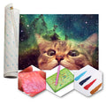 Kit Arte com Diamante - Gato Galáxia