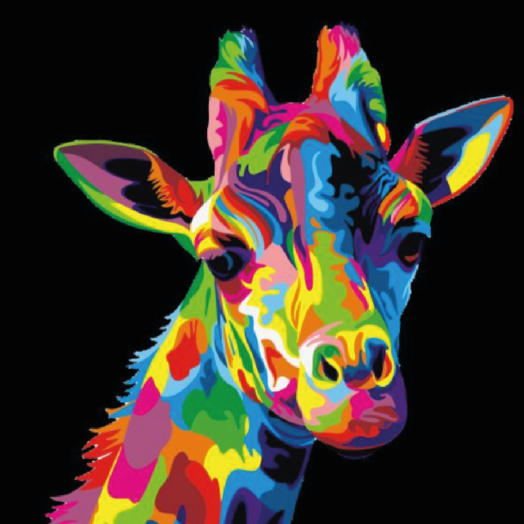 Kit Arte com Diamante - Girafa Psicodélica