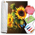 Kit Arte com Diamante - Girassol com Borboleta