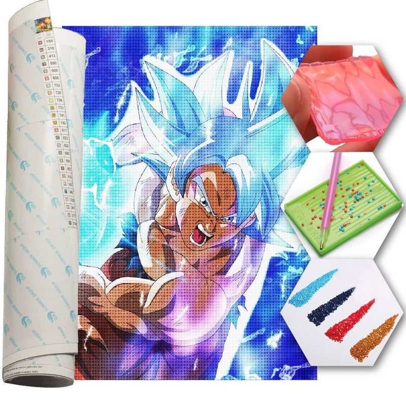 Kit Arte com Diamantes - Goku Iluminado