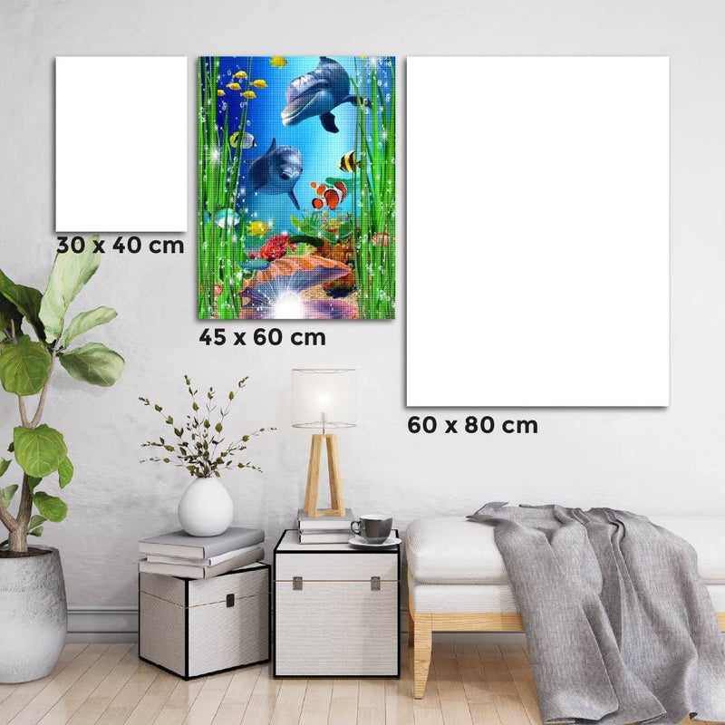 Kit Arte com Diamantes - Golfinhos e Perola Brilhante