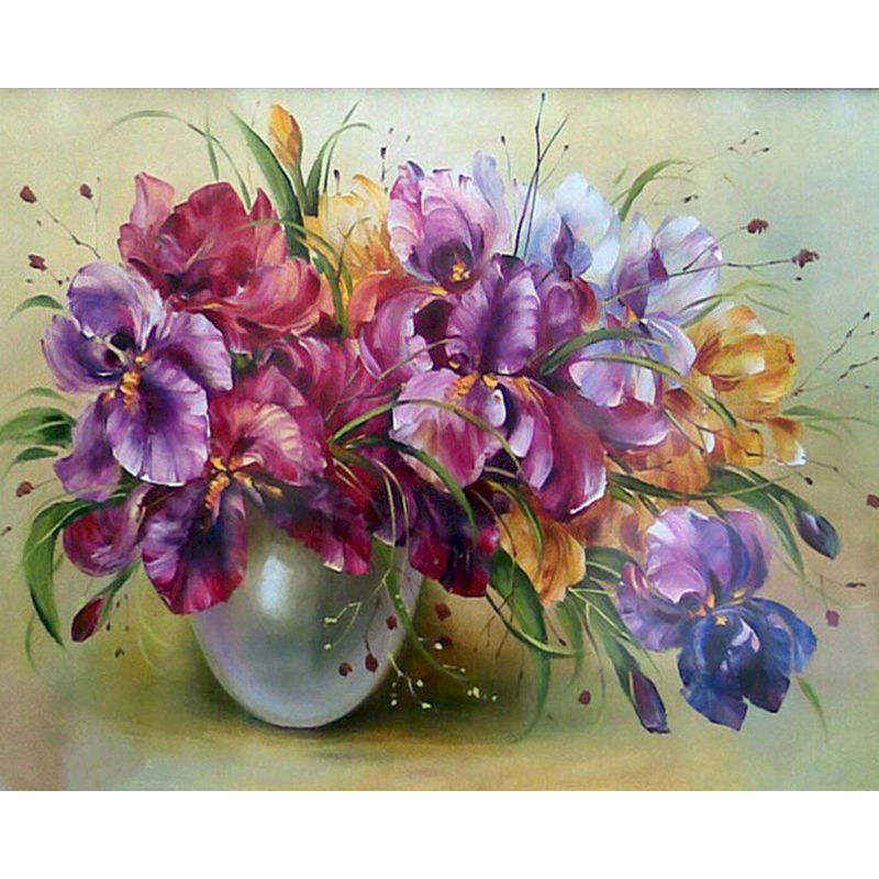 Kit Pintura Numerada - Flores Realista