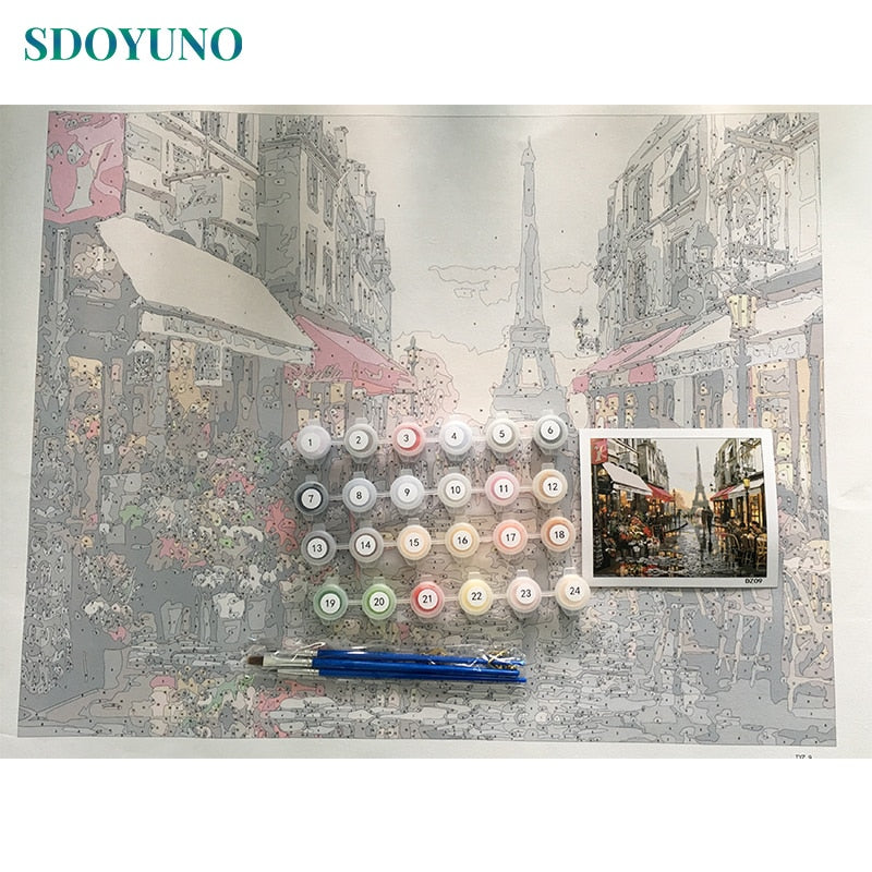 Kit de Tintas Acrilicas Numeradas Premium - 15 a 24 cores