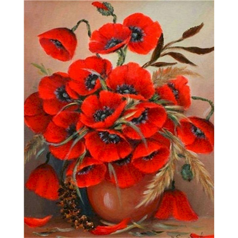 Kit Pintura Numerada - Flores Realista