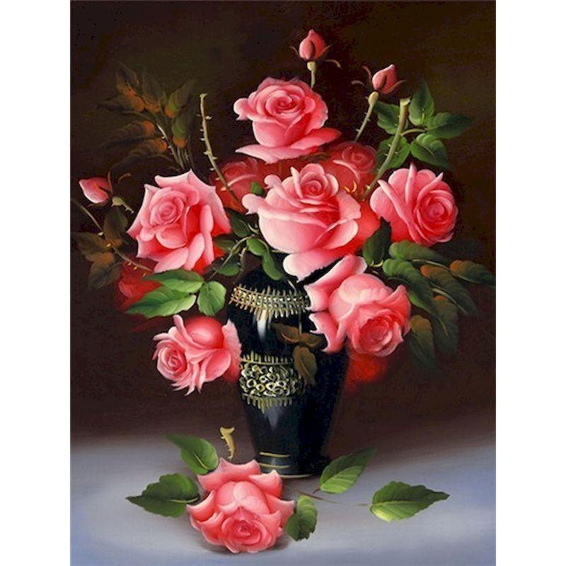 Kit Pintura Numerada - Flores Realista