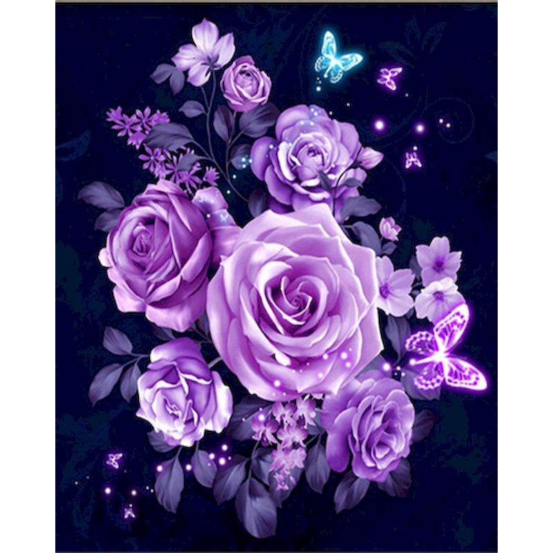 Kit Pintura Numerada - Flores Realista