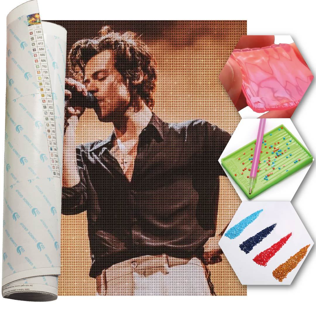 Kit Arte com Diamante - Harry Styles Singer
