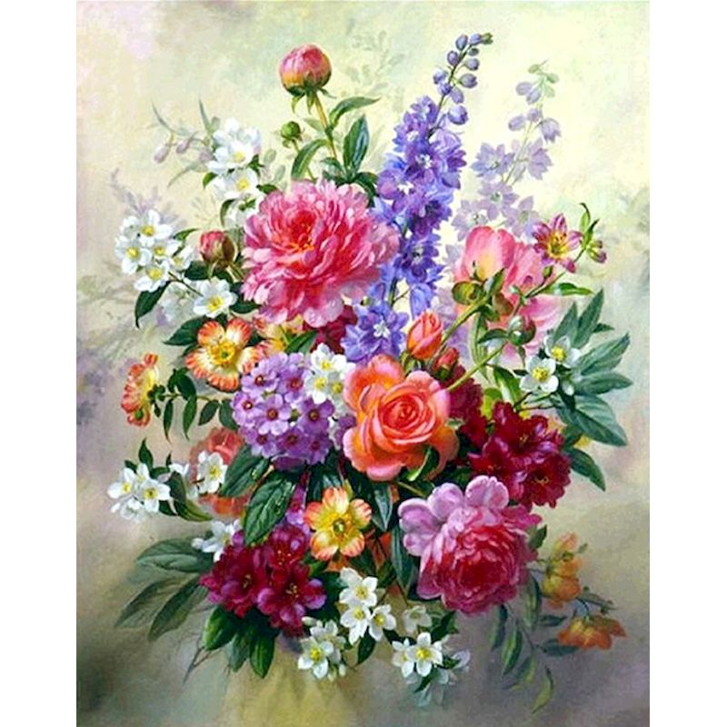 Kit Pintura Numerada - Flores Realista