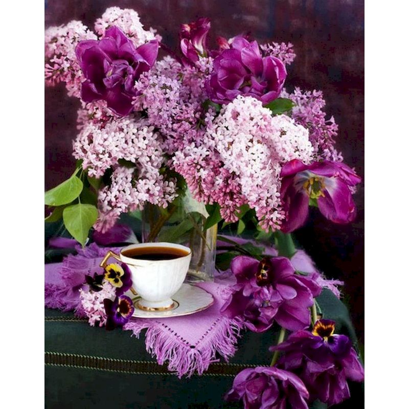 Kit Pintura Numerada - Flores Realista