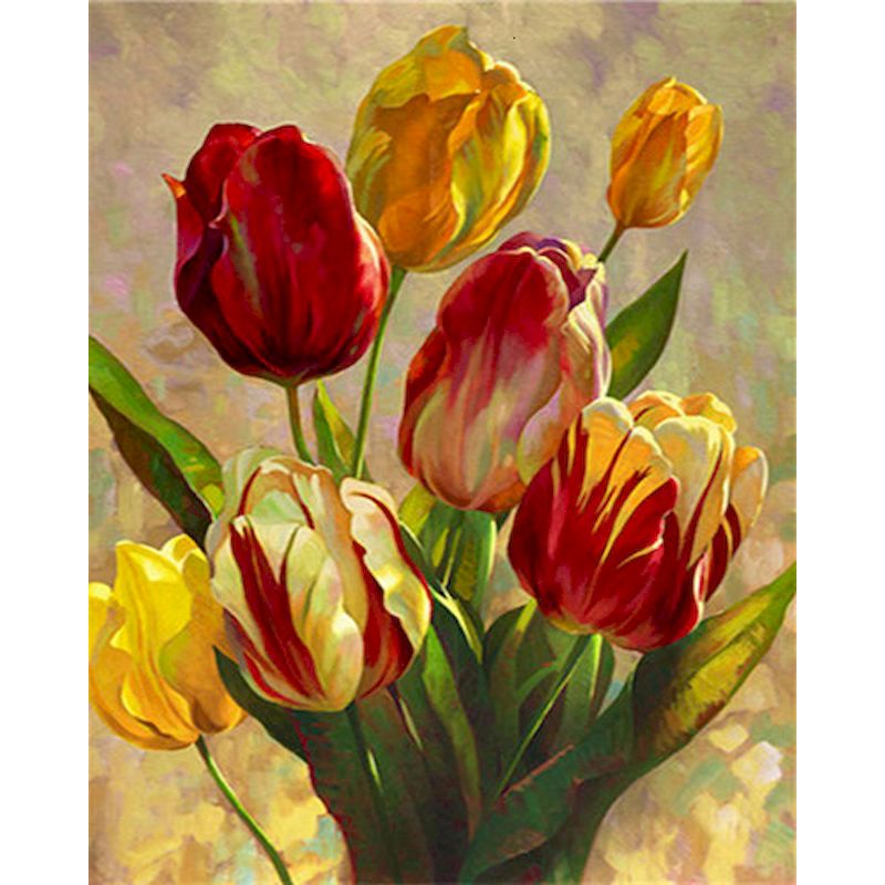 Kit Pintura Numerada - Flores Realista