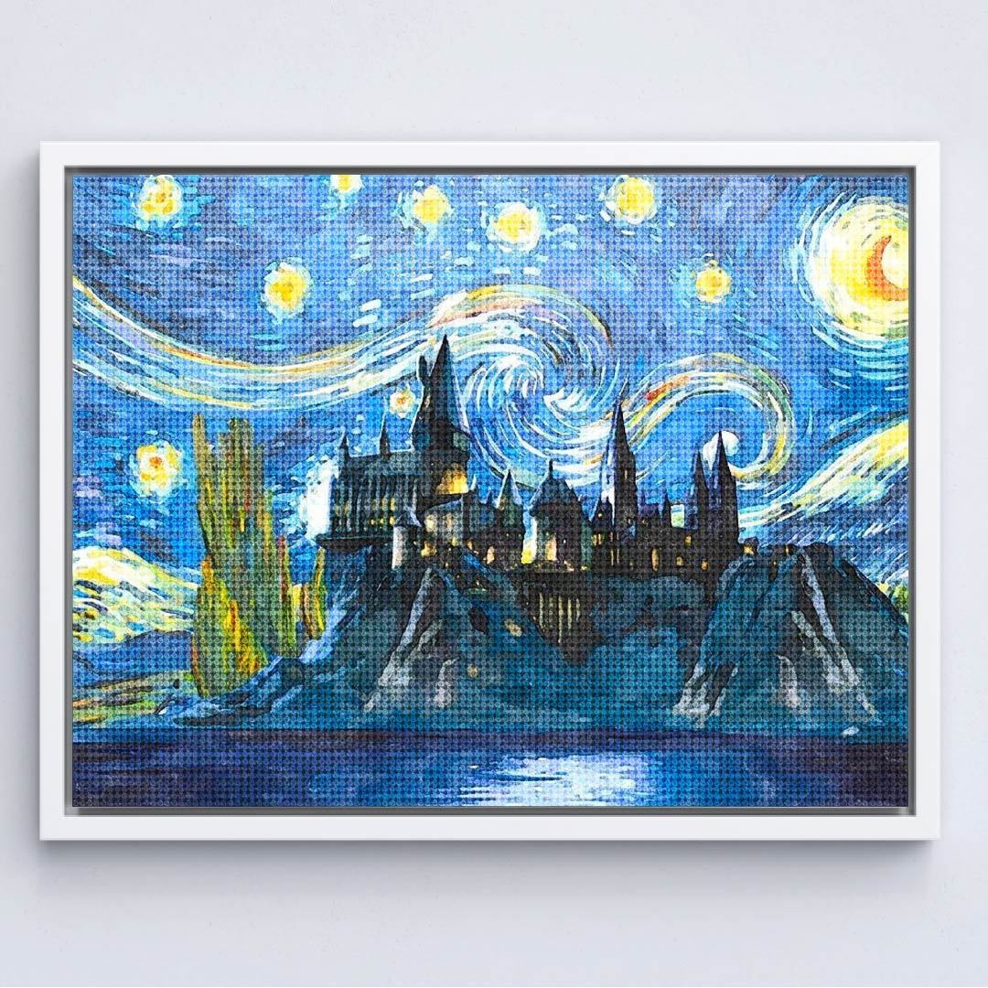 Kit Arte com Diamante - Hogwarts Noite Estrelada