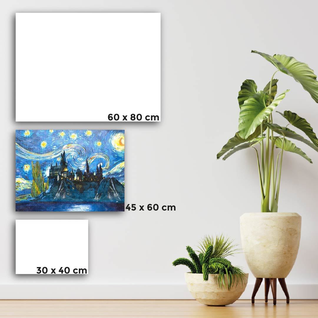Kit Arte com Diamante - Hogwarts Noite Estrelada