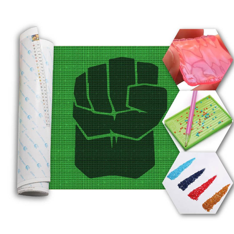 Kit Arte com Diamante -  Hulk Hand