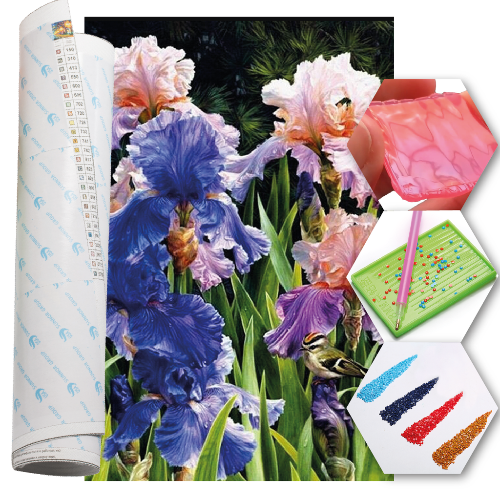 Kit Arte com Diamante - Flor de Iris