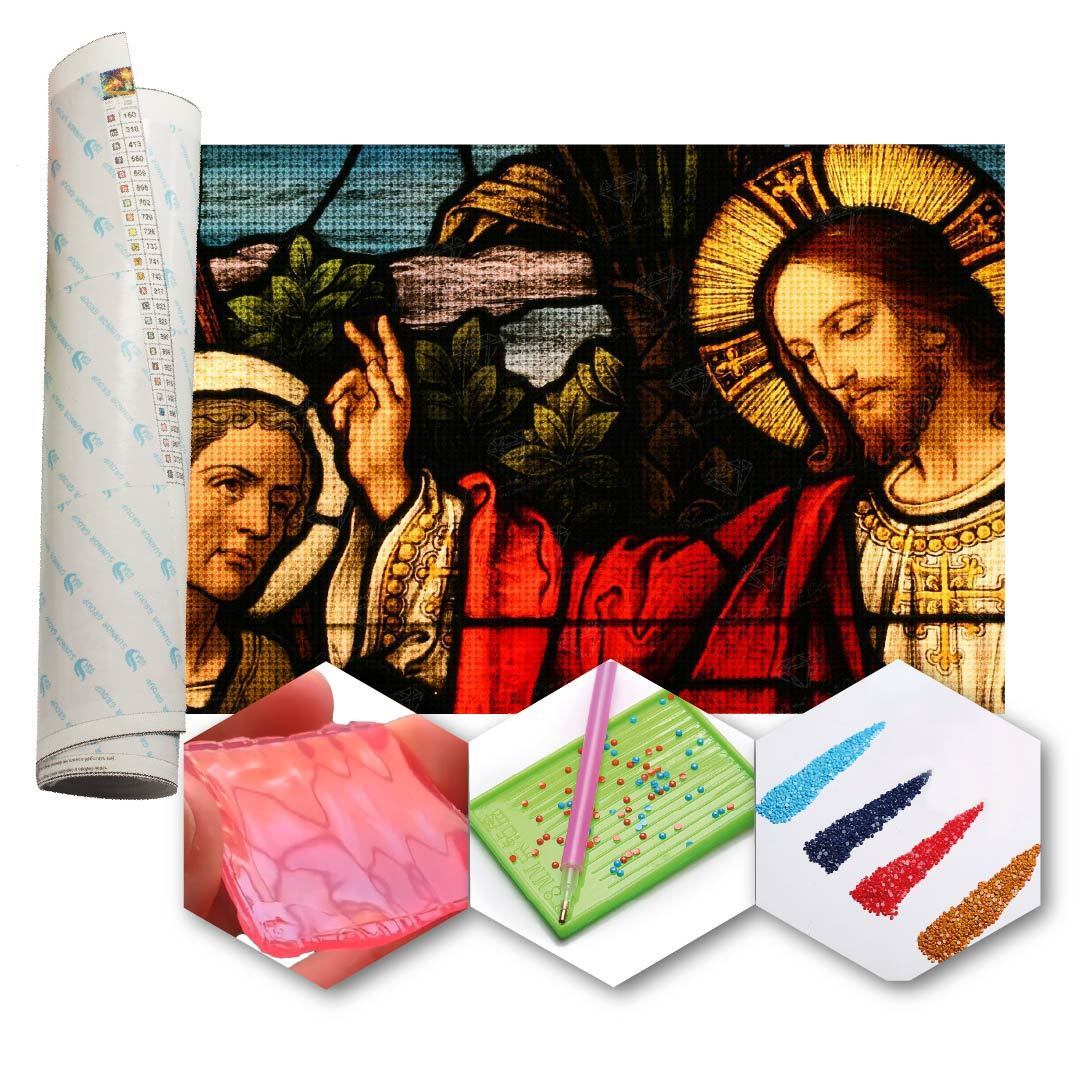 Kit Arte com Diamante - Jesus Vitral