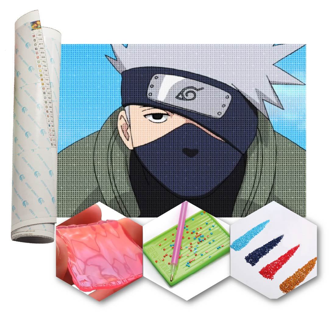 Kit Arte com Diamante - Kakashi