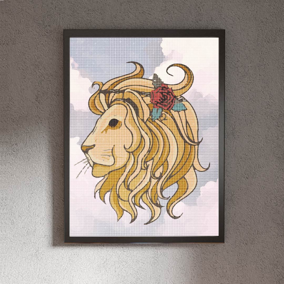 Kit Arte com Diamante - Leão