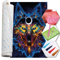 Kit Arte com Diamante - Lobo Neon