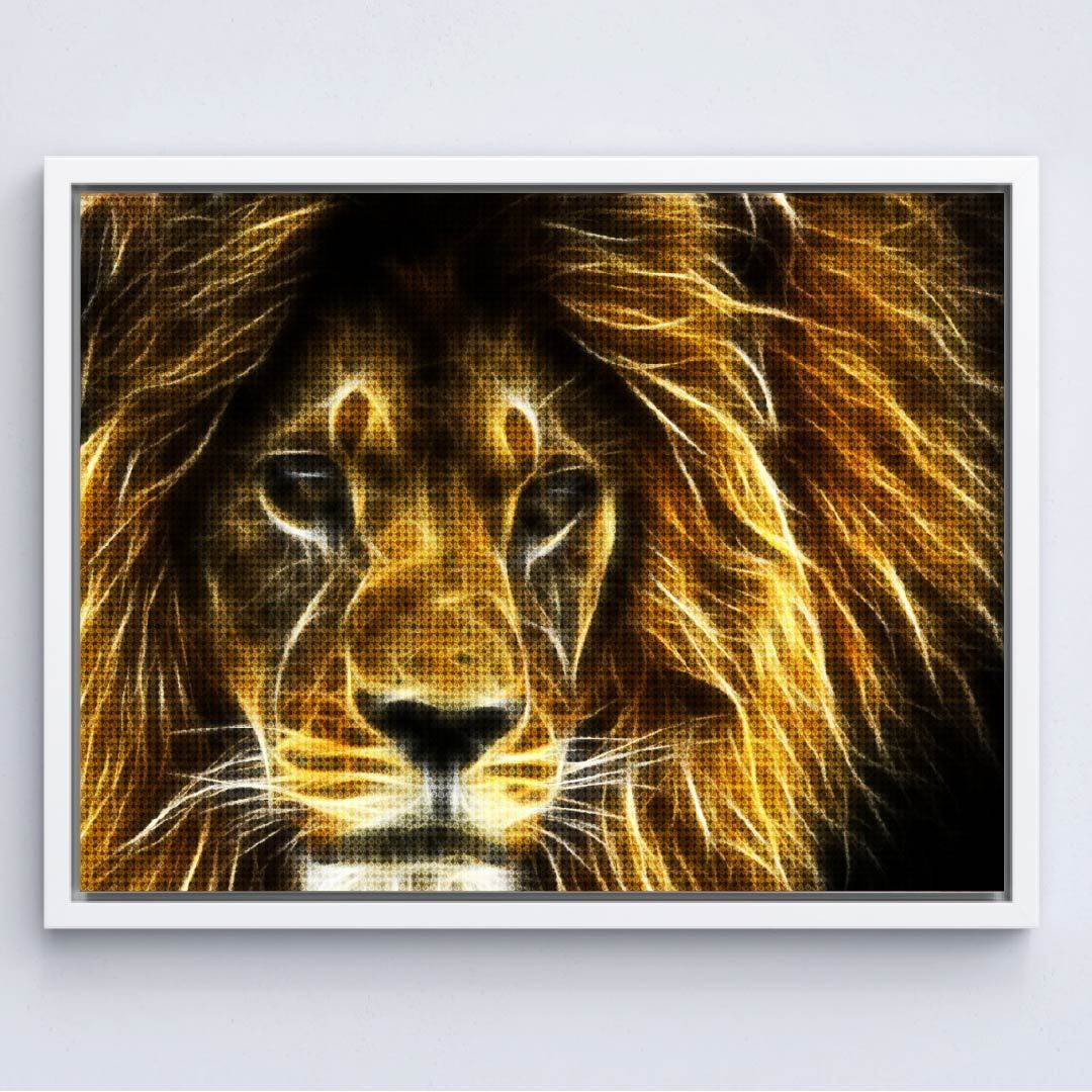 Kit Arte com Diamante - Lobo Fractal