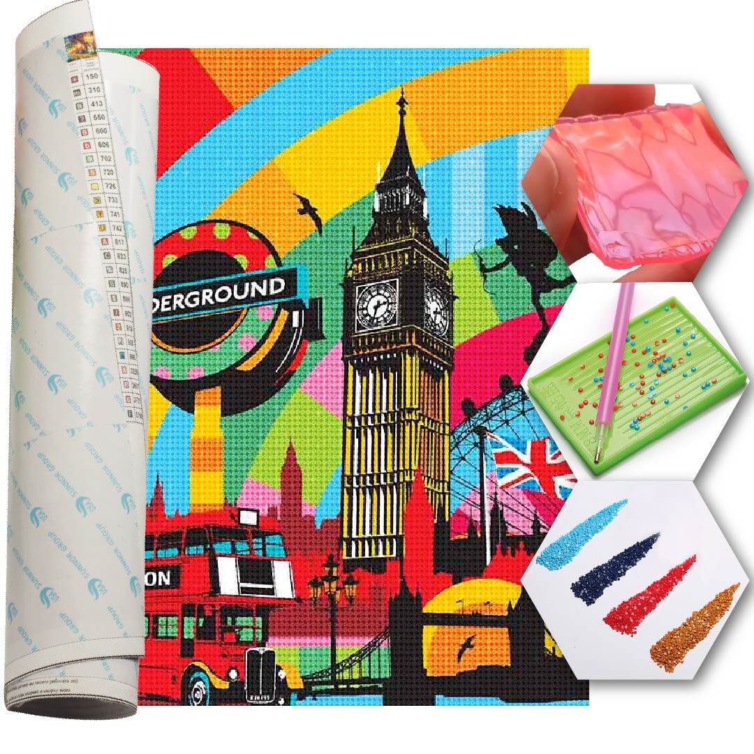 Kit Arte com Diamante - Londres Pop Art