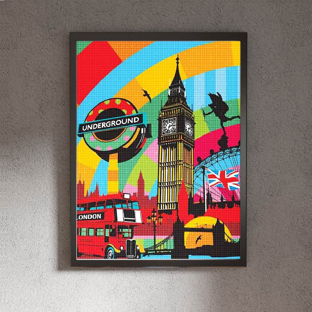 Kit Arte com Diamante - Londres Pop Art