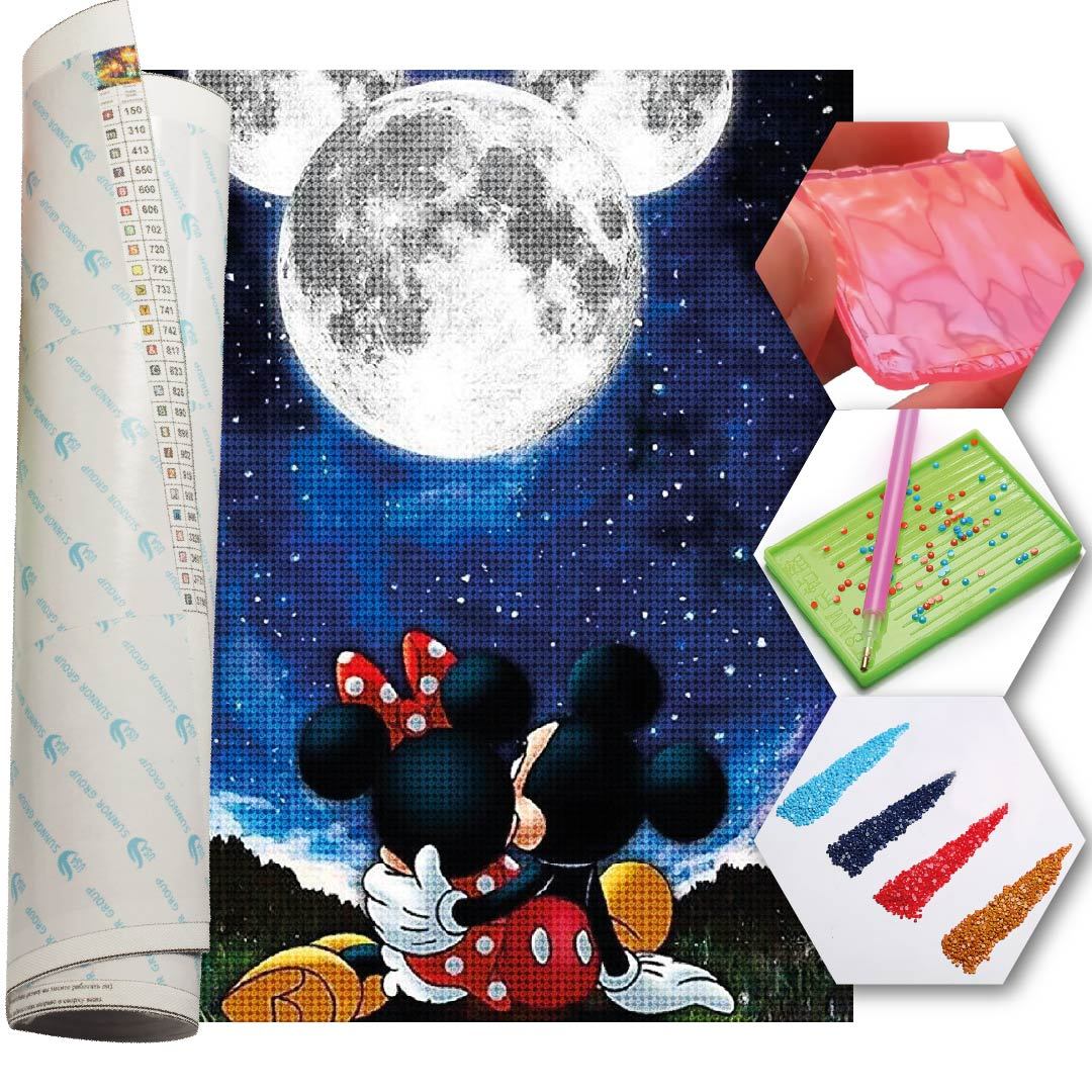 Kit Arte com Diamante - Luar Mickey