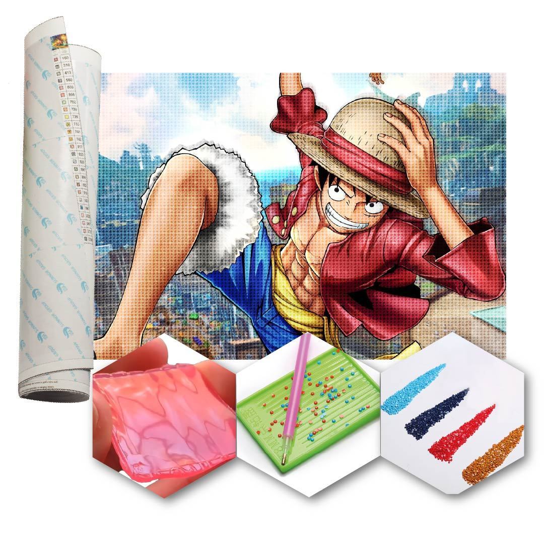 Kit Arte com Diamante - Luffy 2