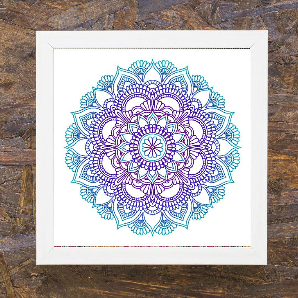 Kit Arte com Diamante - Mandala Degradê de Azul