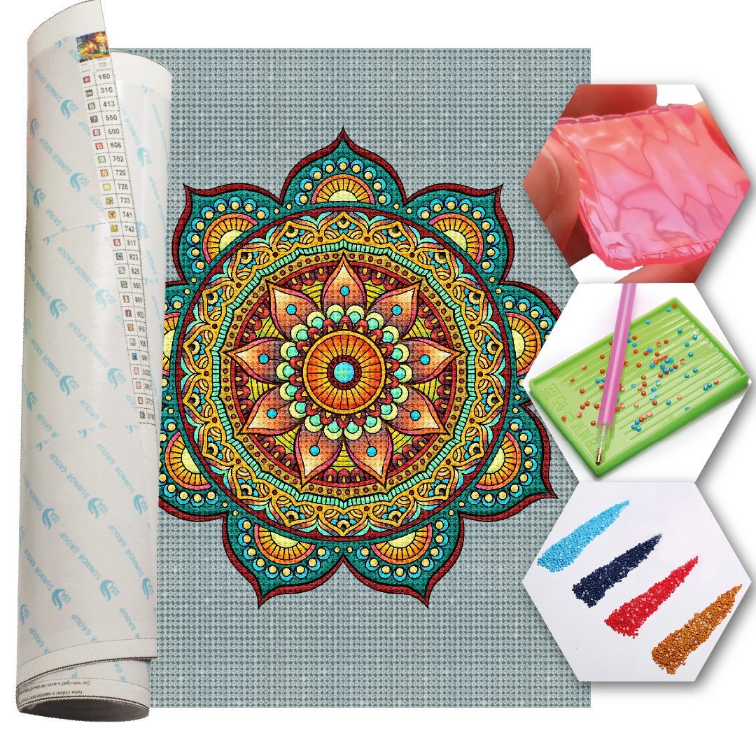 Kit Arte com Diamante - Mandala Esmeralda