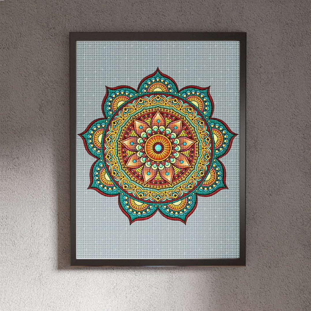 Kit Arte com Diamante - Mandala Esmeralda