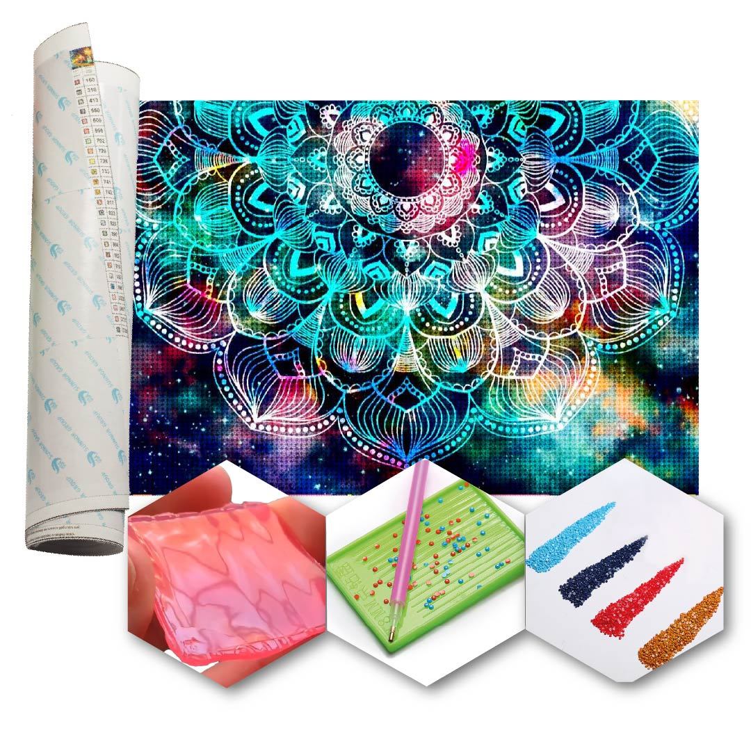 Kit Arte com Diamante - Mandala Espacial