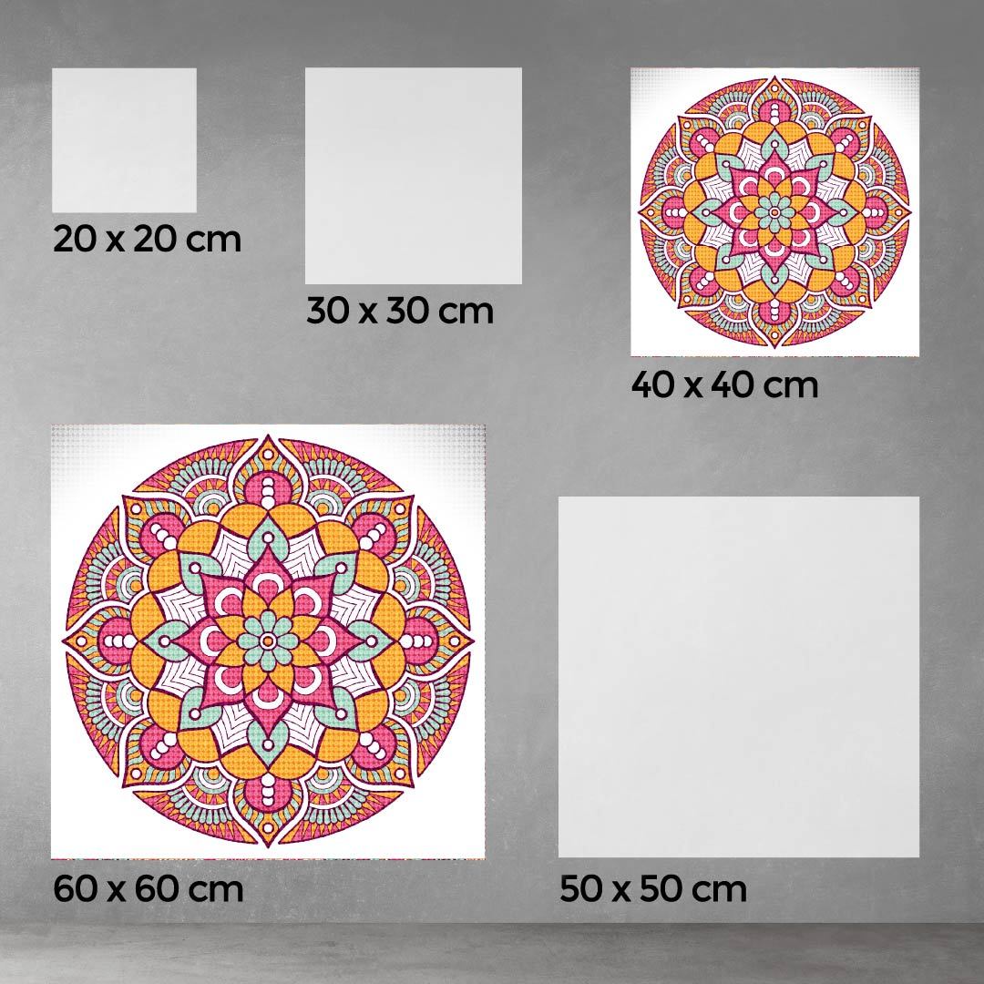 Kit Arte com Diamante - Mandala Laranja