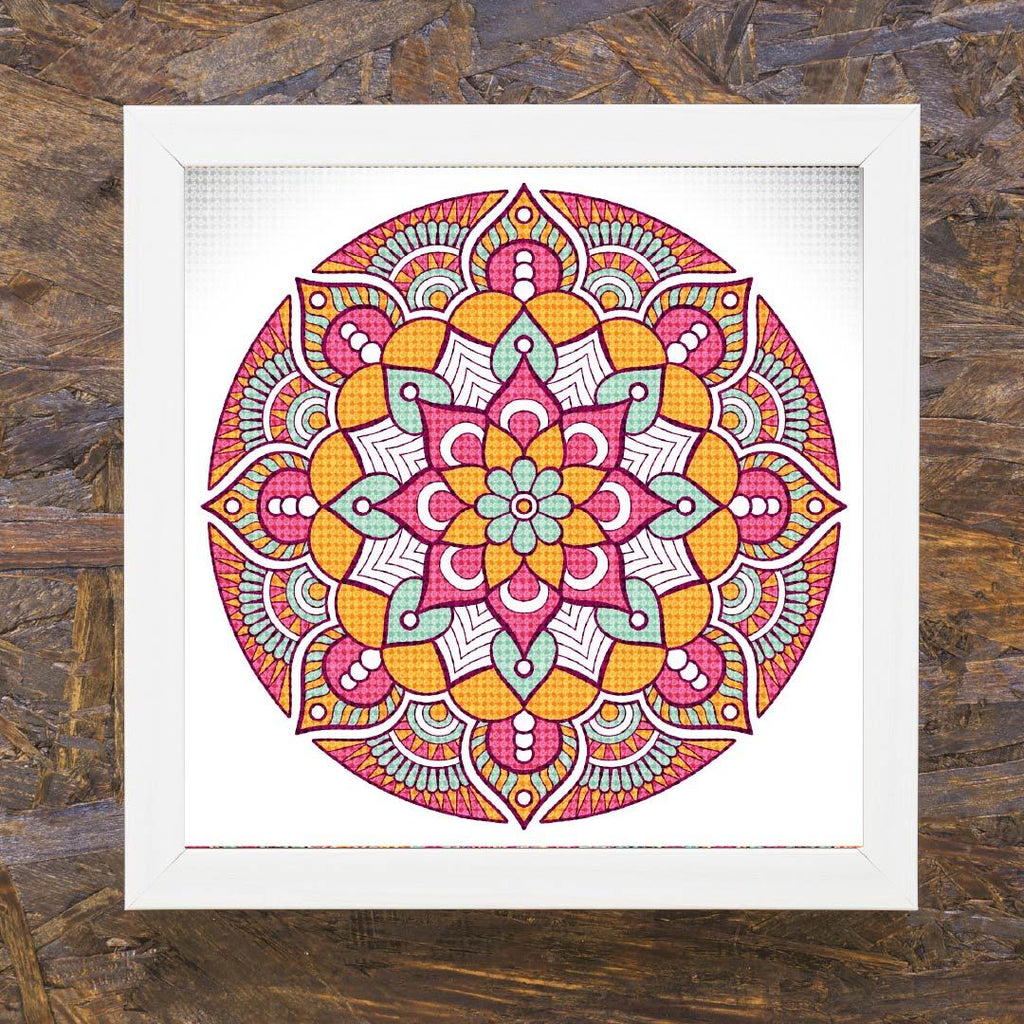 Kit Arte com Diamante - Mandala Laranja