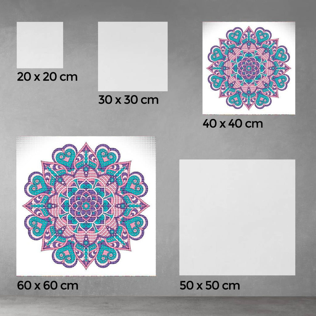 Kit Arte com Diamante - Mandala Rosa Bebe