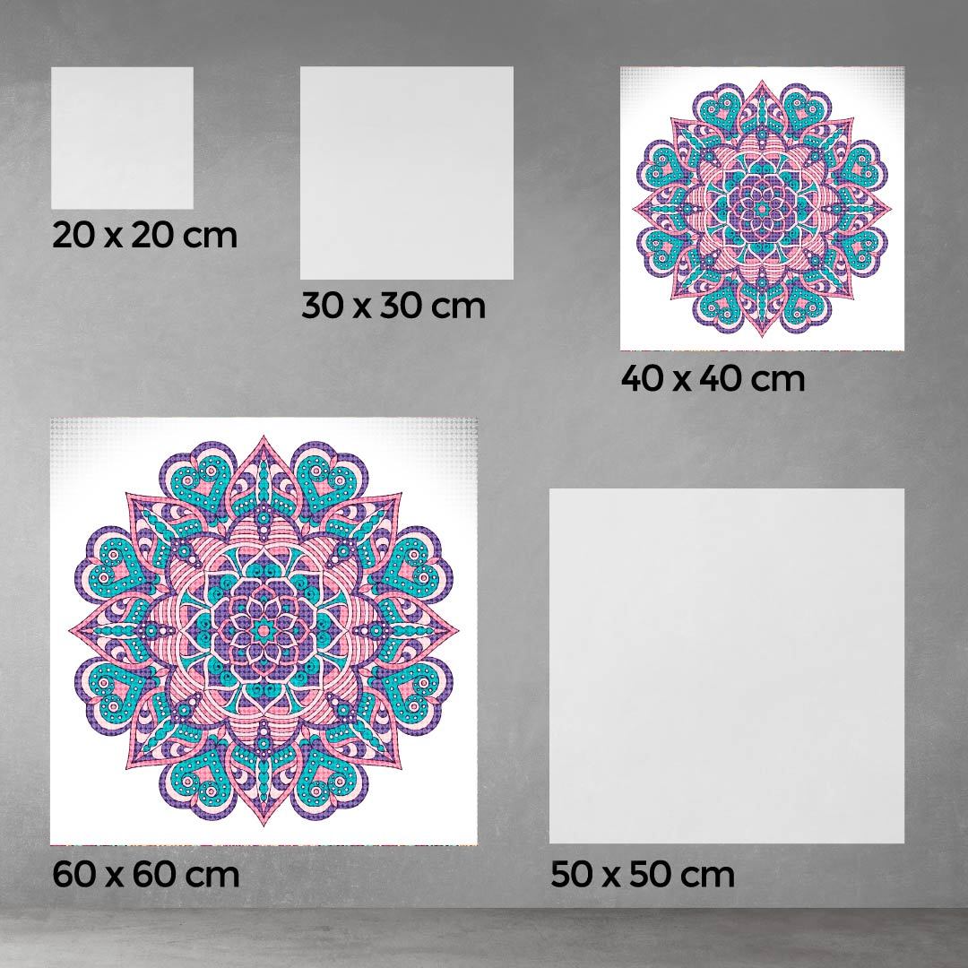 Kit Arte com Diamante - Mandala Rosa Bebe