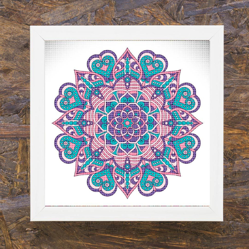 Kit Arte com Diamante - Mandala Rosa Bebe