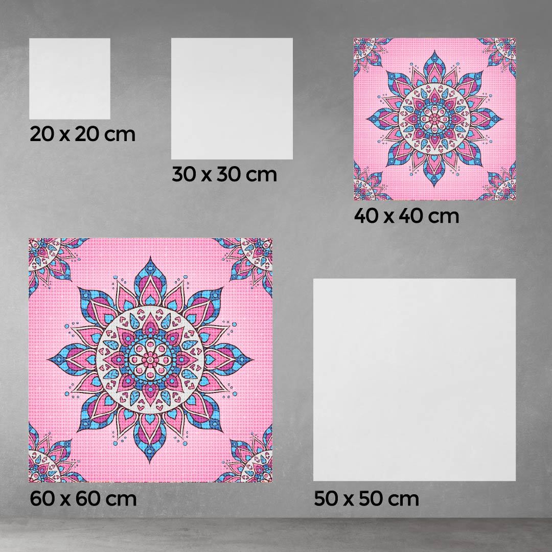 Kit Arte com Diamante - Mandala Rosada