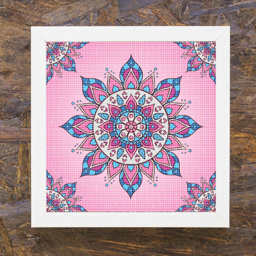 Kit Arte com Diamante - Mandala Rosada
