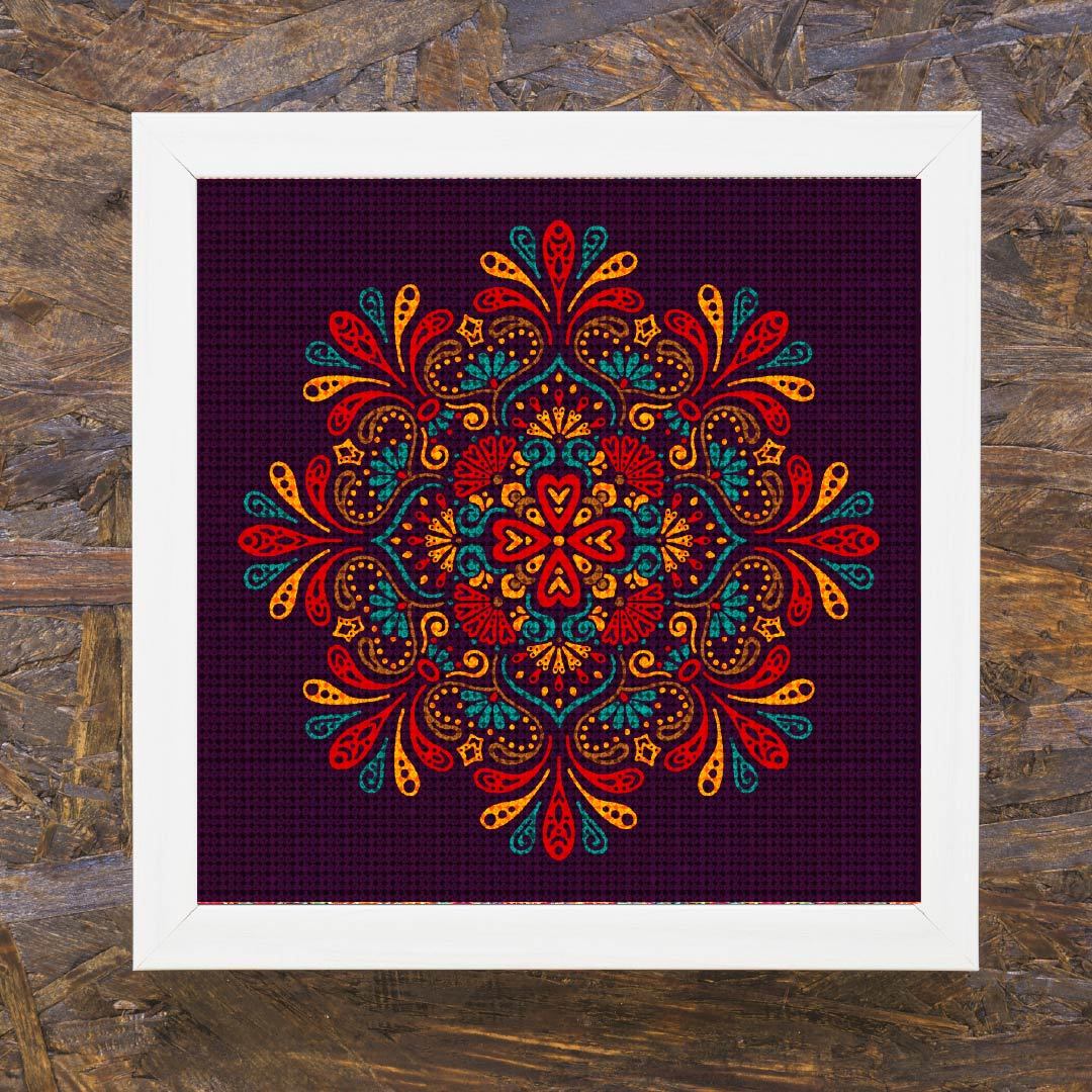 Kit Arte com Diamante - Mandala Roxa