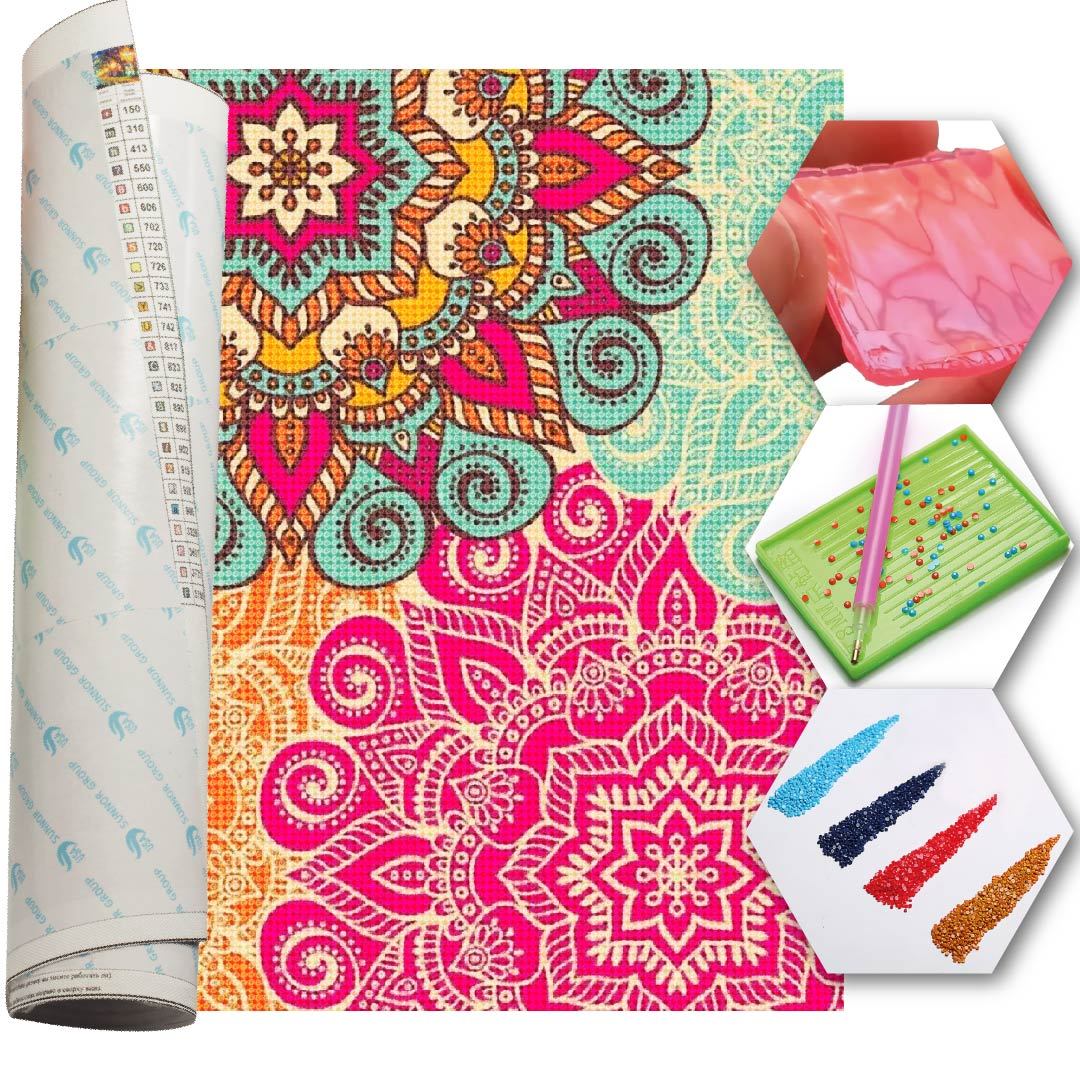 Kit Arte com Diamante - Mandala Textura