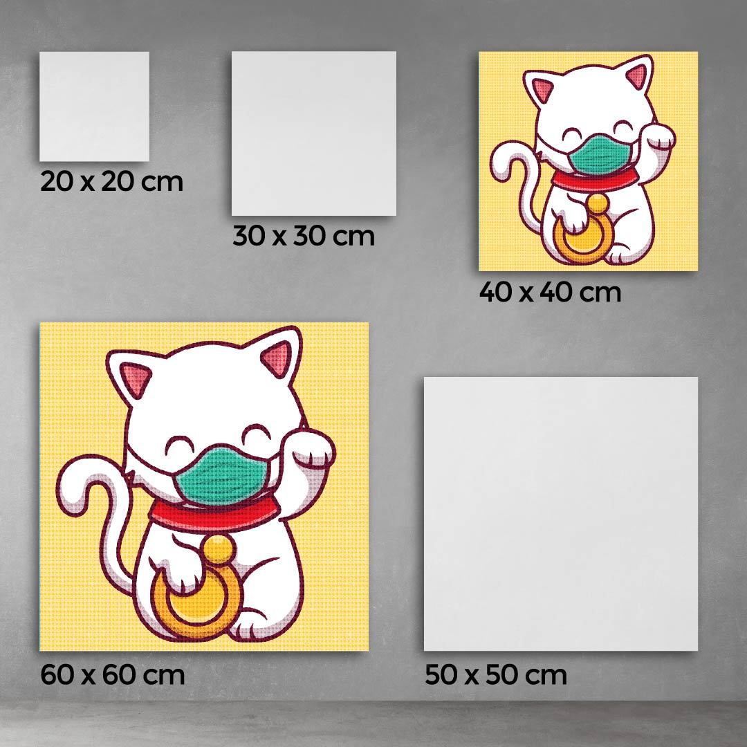 Kit Arte com Diamante - Maneki Neko