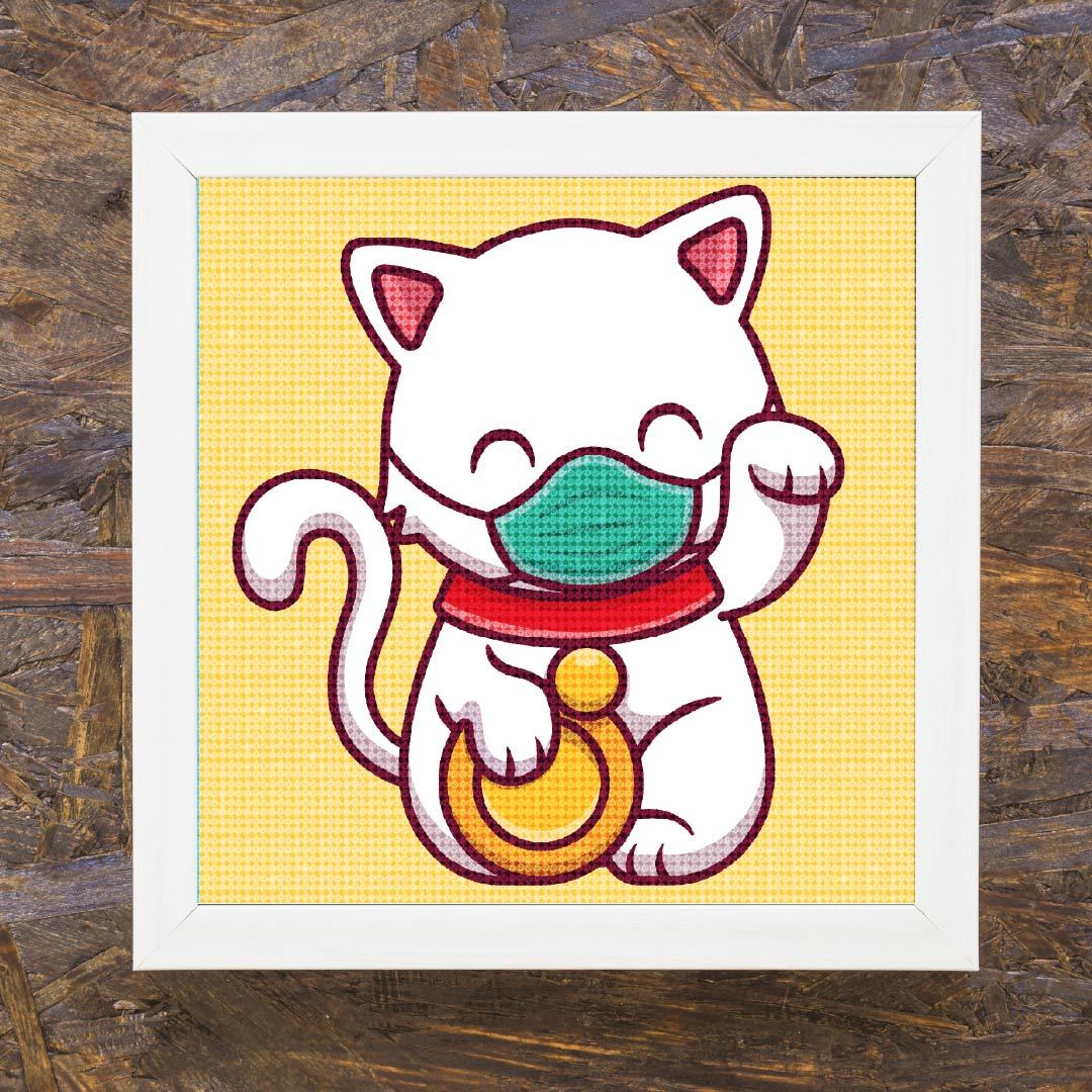 Kit Arte com Diamante - Maneki Neko