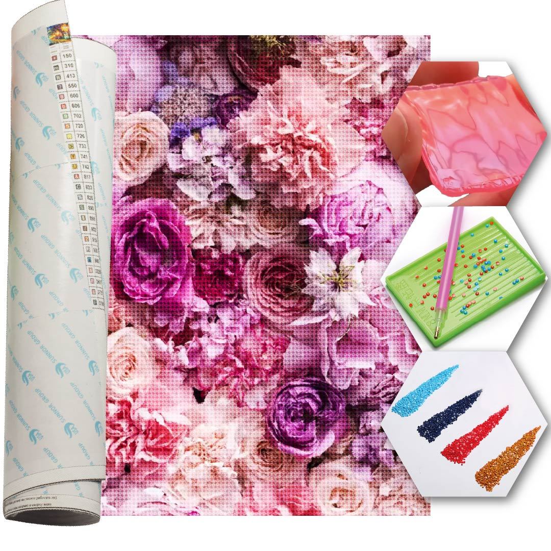 Kit Arte com Diamante - Mar de Flores