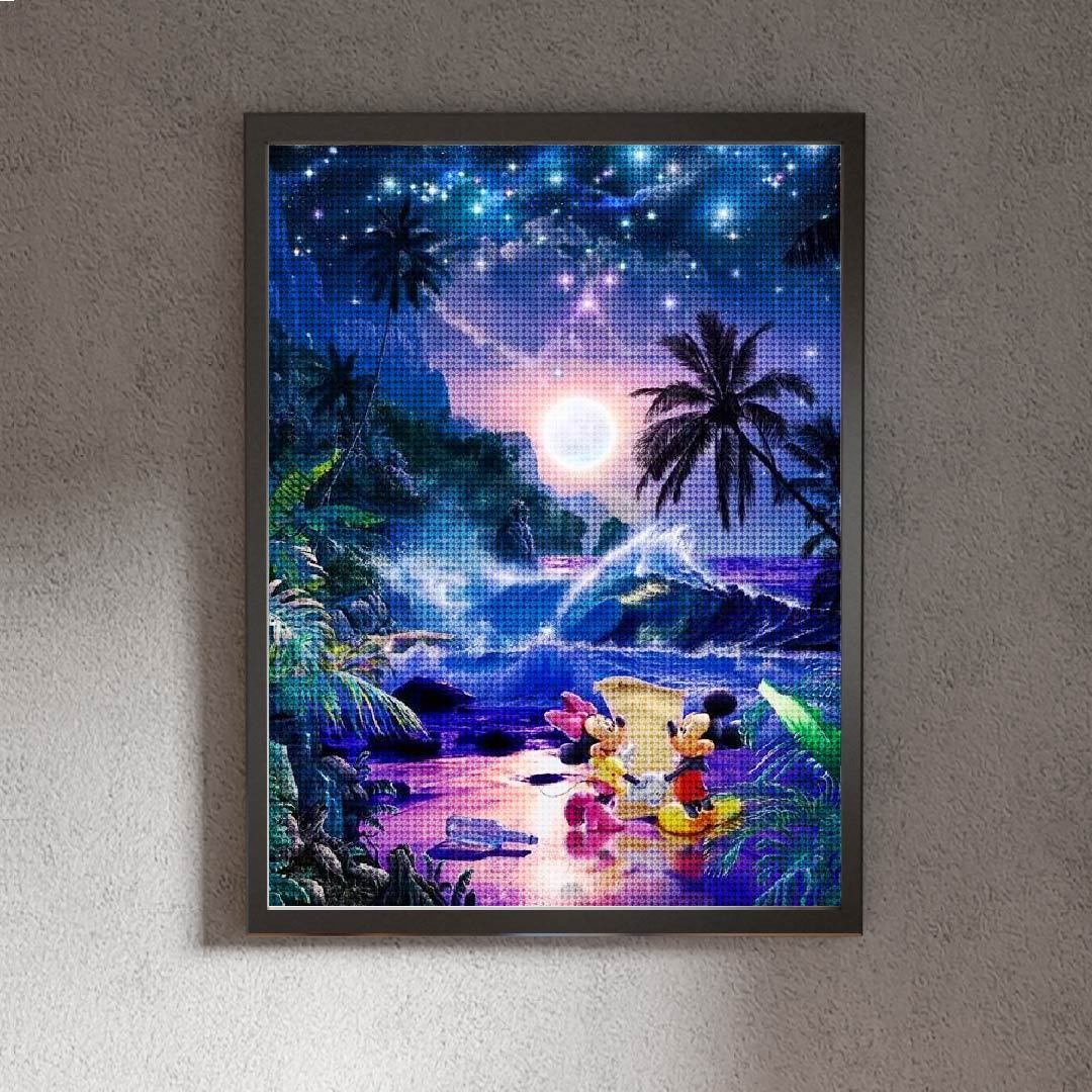 Kit Arte com Diamantes - Mickey e Minnie Por do Sol