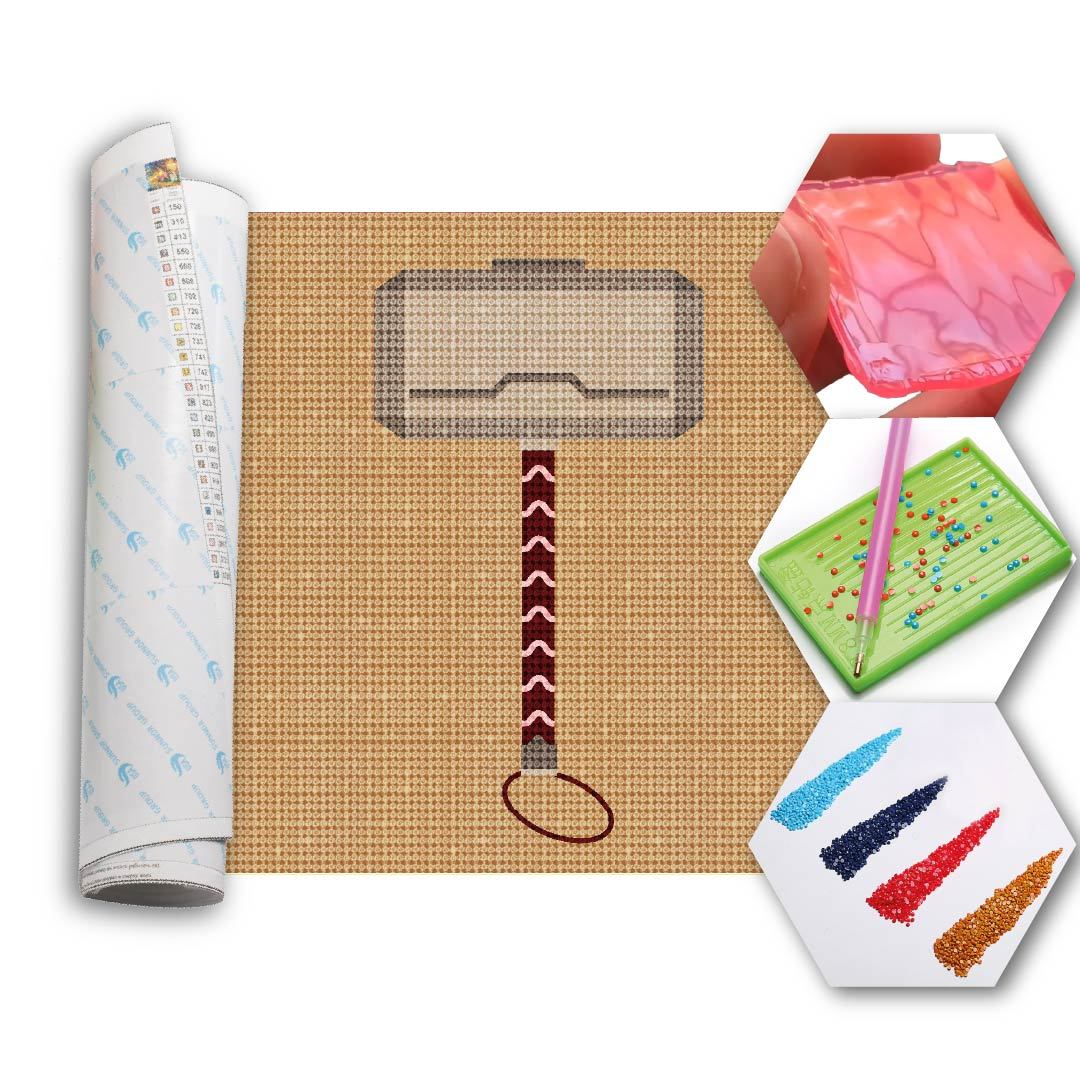 Kit Arte com Diamante - Mjolnir
