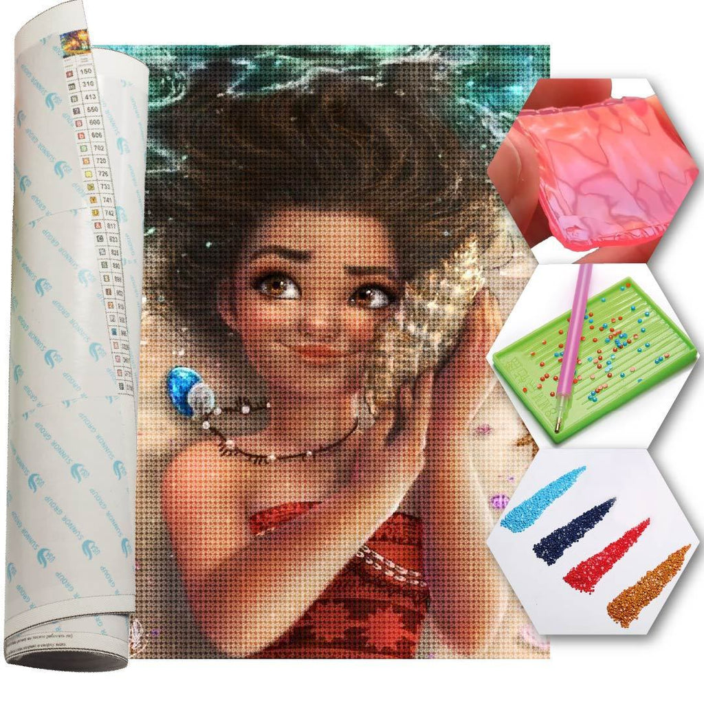 Kit Arte com Diamante - Moana and Shell